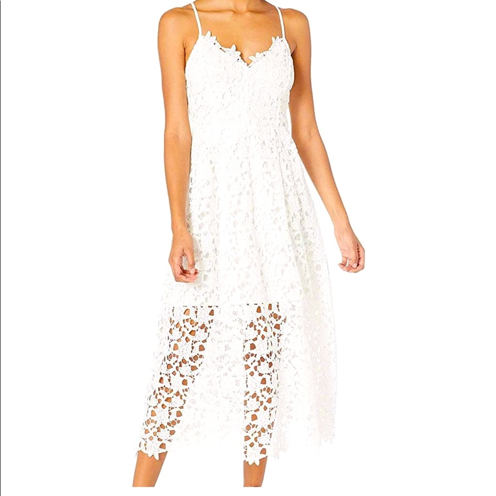 ASTR lace fit & flare midi dress